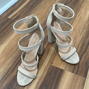 Elegant Beige Strappy Heels